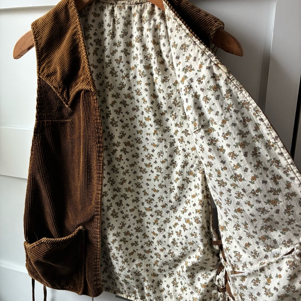 Vintage Pioneer Wear Brown Corduroy Women's Vest Festival Hippie Bohemian - Picture 6 of 8